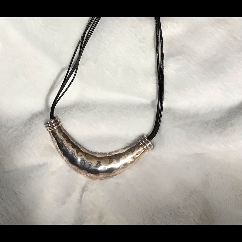 Hammered Silver Choker Necklace